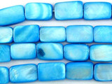 Turquoise Rectangular Shell Beads 13mm (SH485)