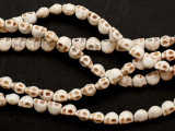 Natural Magnesite Skull Gemstone Beads 6mm (GS3028)