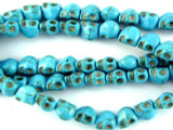 Turquoise Magnesite Skull Gemstone Beads 6mm (GS3031)