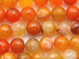 Orange Faceted Round Agate Gemstone Beads 10mm (GS3050)
