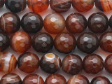 Dark Carnelian Faceted Round Gemstone Beads 10mm (GS3053)