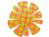 Pink Polka Dot Flower Metal Pendant 32mm (RM35)