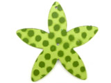 Green Polka Dot Flower Metal Pendant 40mm (RM41)