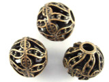 Copper Pewter Bead - Cutout Round 15mm (PB381)