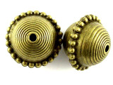 Brass Pewter Bead - Patterned Saucer 22mm (PB389)