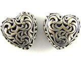 Pewter Bead - Ornate Heart 19mm (PB397)