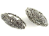 Pewter Bead - Patterned Oval 29mm (PB398)