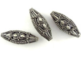 Pewter Bead - Ornate Patterned Oval 30mm (PB399)