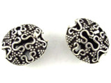 Pewter Bead - Dotted Cutout Oval 15mm (PB408)
