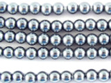 Steel Blue Glass Pearl Beads 4mm (PG24)