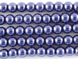 Blue Glass Pearl Beads 4mm (PG28)