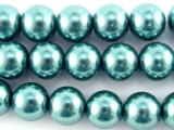 Turquoise Glass Pearl Beads 10mm (PG50)