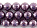 Purple Faceted Glass Pearl Beads 9mm (PG52)