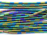 Jeweltone Hematite Tube Gemstone Beads 4mm (GS3059)