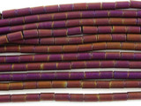 Purple Tube Hematite Gemstone Beads 5mm (GS3077)