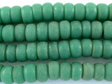 Celadon Green Rondelle Glass Beads - Nepal 11mm (NP269)
