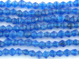Blue Bicone Glass Beads - Nepal 6mm (NP475)