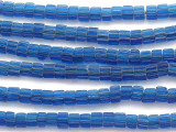 Blue Fluted Glass Beads - Nepal 4mm (NP492)