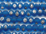 Light Blue Eye Glass Beads - Nepal 10mm (NP495)