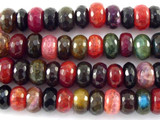Multi-Color Rondelle Agate Gemstone Beads 10mm (GS3118)