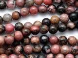 Rhodonite Round Gemstone Beads 6mm (GS3120)