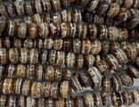 Tibetan Agate Rondelle Gemstone Beads 12mm (GS6065)