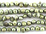 Olive Green Irregular Pearl Beads 7mm (PRL156)