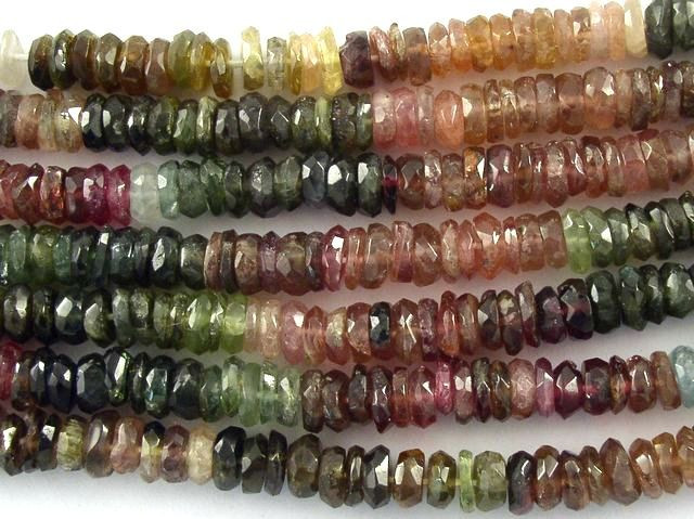 Natural Tourmaline Gemstone Beads Faceted Tourmaline Beads Rondelle Beads AA Quality Tourmaline Beads Size 3-5mm Loose Stone Beads 16 inches