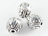 Pewter Bead - Patterned Round 10mm (PB559)