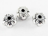 Pewter Bead - Spiral Flower 7mm (PB474)