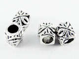 Pewter Bead - Pattered Cube 5mm (PB534)