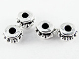 Pewter Bead - Fluted Rondelle 7mm (PB538)
