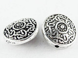 Pewter Bead - Ornate Coin 14mm (PB547)