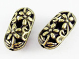 Brass Pewter Bead - Flower Oval 20mm (PB453)