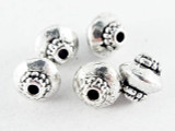 Pewter Bead - Ornate Saucer 6mm (PB612)