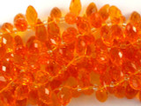 Orange Teardrop Crystal Glass Beads 12mm (CRY139)
