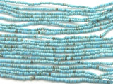 Tiny Light Blue Glass Beads - 44" strand (JV9049)
