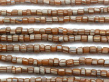 Tan Brown w/Stripes Graduated Glass Beads 3-6mm (JV993)