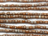 Tan Brown w/Stripes Graduated Glass Beads 3-6mm (JV993)