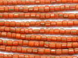 Orange w/Stripes Glass Beads 3-6mm (JV996)