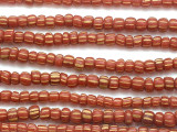 Brick Red w/Stripes Graduated Glass Beads 3-6mm (JV997)
