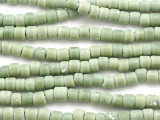Pastel Green Cylinder Glass Beads 7mm (JV1074)