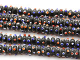 Black Rondelle w/Eyes Glass Beads 12mm (JV1175)