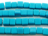 Teal Blue Cube Resin Beads 10-12mm (RES577)