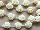 Cream Rose Resin Beads 10mm (RES530)