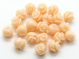 Peach Pink Rose Resin Beads 8mm (RES531)