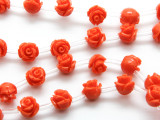 Coral Red Rose Resin Beads 8mm (RES533)