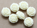 Ivory Rose Resin Beads 16mm (RES538)