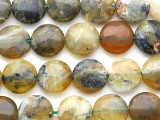 Yellow Agate Tabular Gemstone Beads 14mm (GS3321)