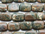 Rainforest Jasper (Rhyolite) Rectangular Tabular Gemstone Beads 23mm (GS3355)